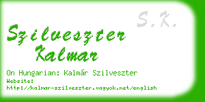 szilveszter kalmar business card